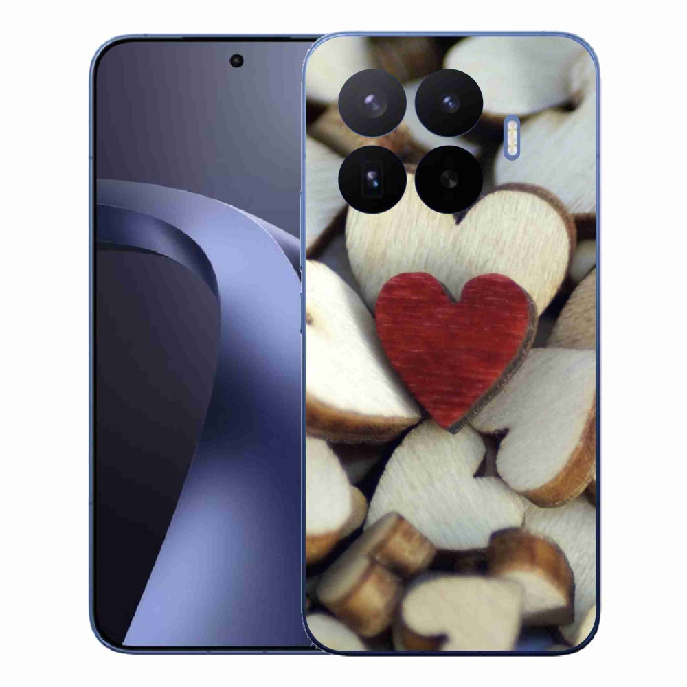 Gélový kryt mmCase na Xiaomi 17T Pro - gravírované červené srdce