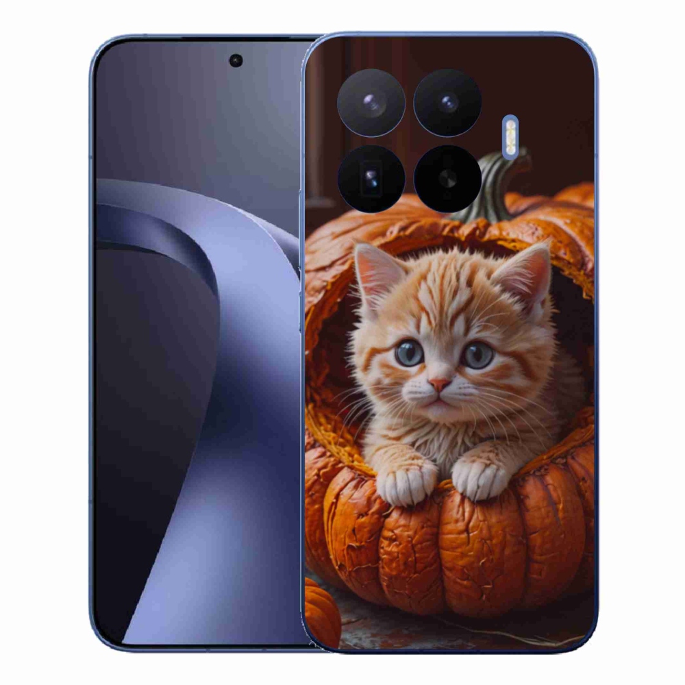 Gélový kryt mmCase na Xiaomi 17T Pro - mačiatko a tekvica 2