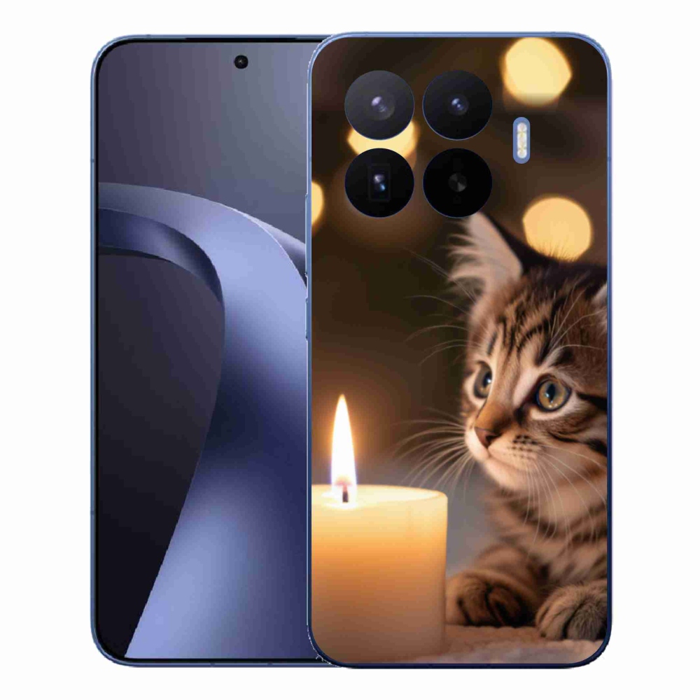 Gélový kryt mmCase na Xiaomi 17T Pro - mačiatko a sviečka