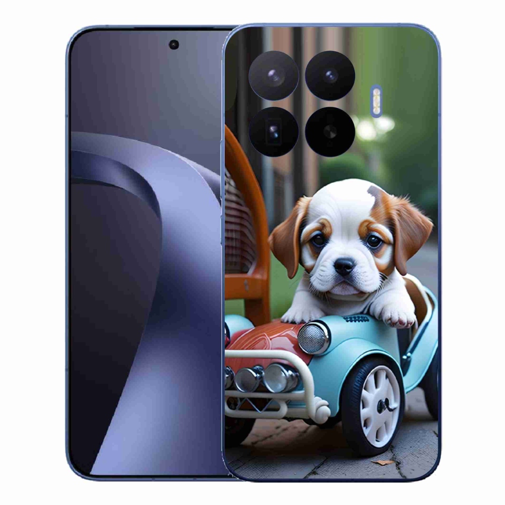 Gélový kryt mmCase na Xiaomi 17T Pro - šteňa v retro aute