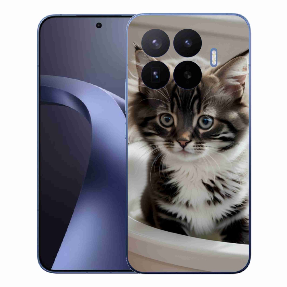 Gélový kryt mmCase na Xiaomi 17T Pro - zvedavé mačiatko
