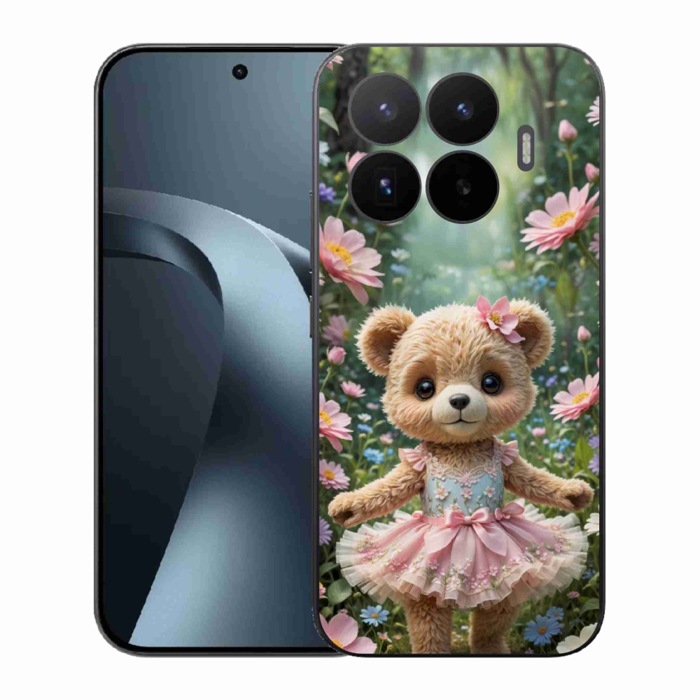 Gélový kryt mmCase na Xiaomi 17T - roztomilý medvedík v kvetoch