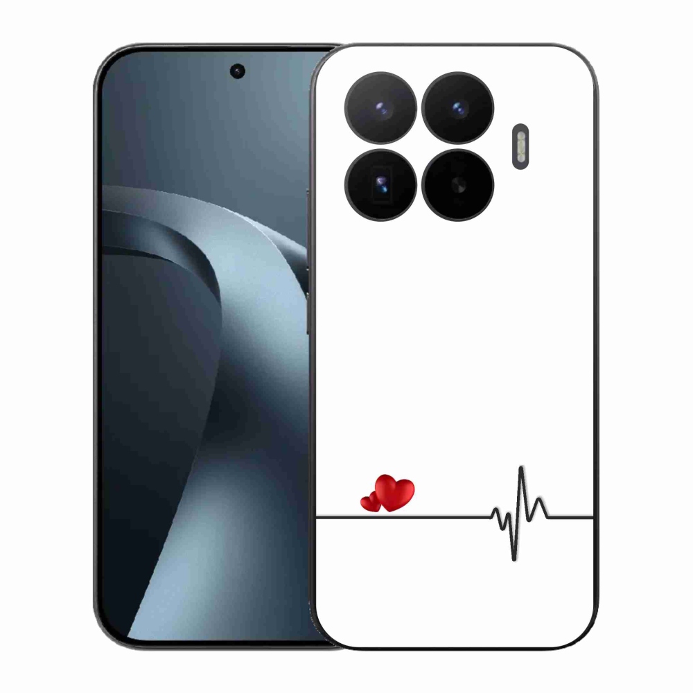 Gélový kryt mmCase na Xiaomi 17T - srdce a tep biele pozadie
