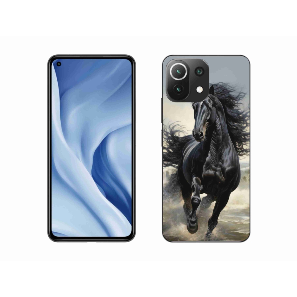 Gélový kryt mmCase na Xiaomi Mi 11 Lite /5G - bežiaci čierny kôň
