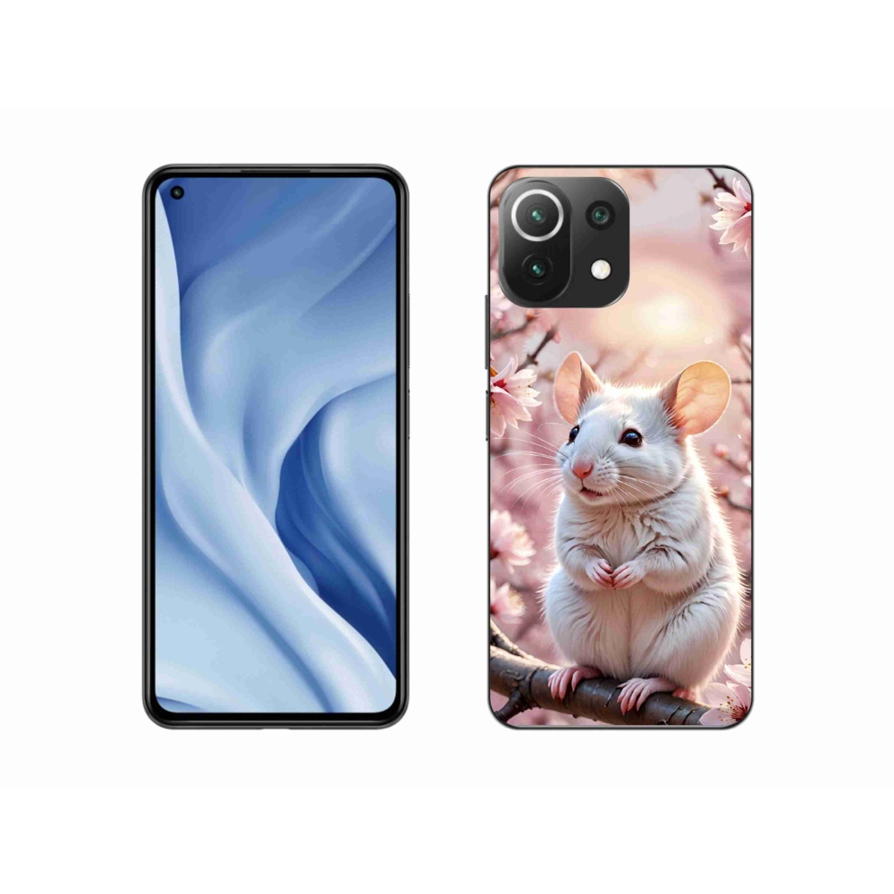 Gélový kryt mmCase na Xiaomi Mi 11 Lite /5G - biela myš na vetve