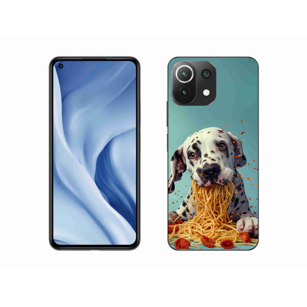 Gélový kryt mmCase na Xiaomi Mi 11 Lite /5G - dalmatín a špagety