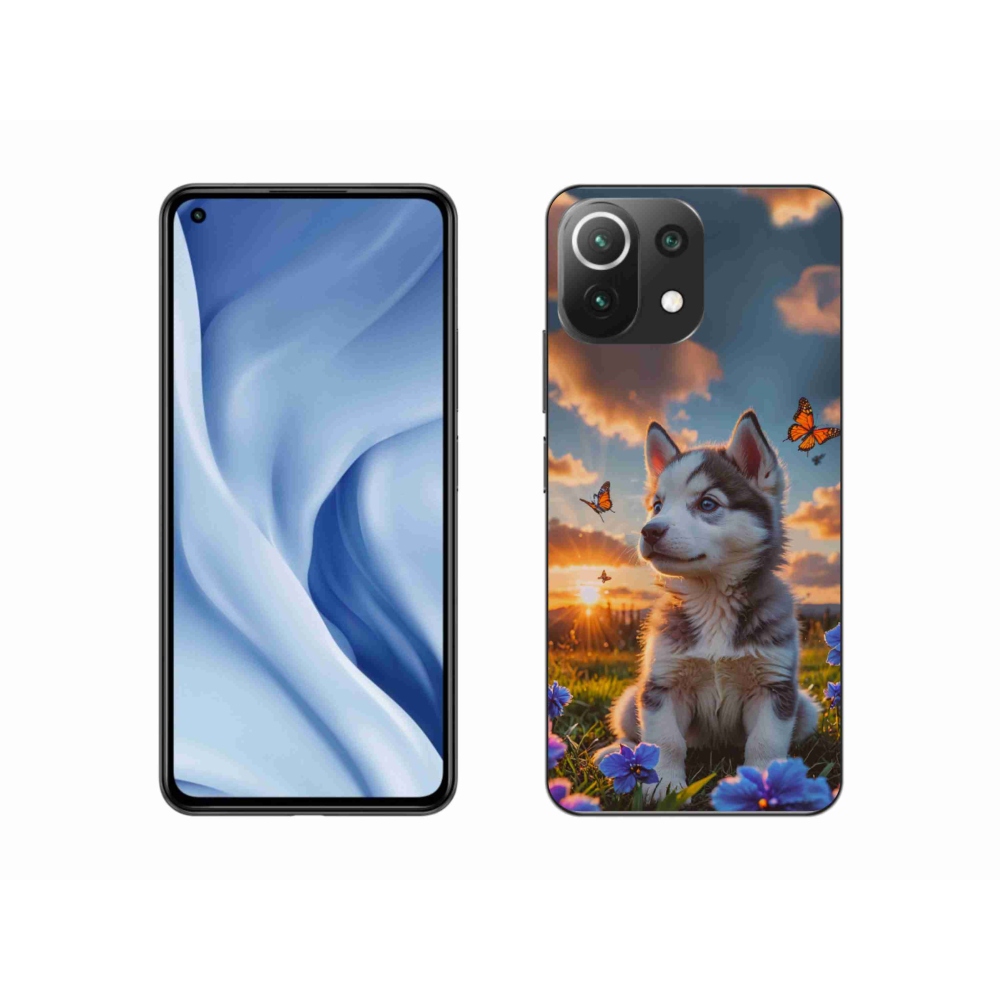 Gélový kryt mmCase na Xiaomi Mi 11 Lite /5G - husky pri západe slnka