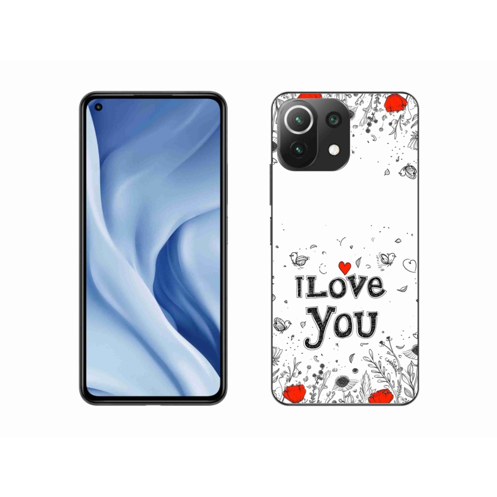 Gélový kryt mmCase na Xiaomi MI 11 Lite/5G - I love you biele pozadie