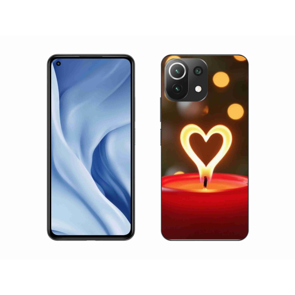 Gélový kryt mmCase na Xiaomi MI 11 Lite/5G - srdce z plameňa
