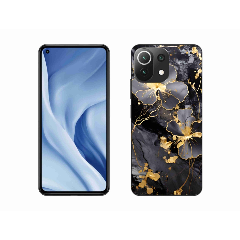 Gélový kryt mmCase na Xiaomi MI 11 Lite/5G - zlaté kvety