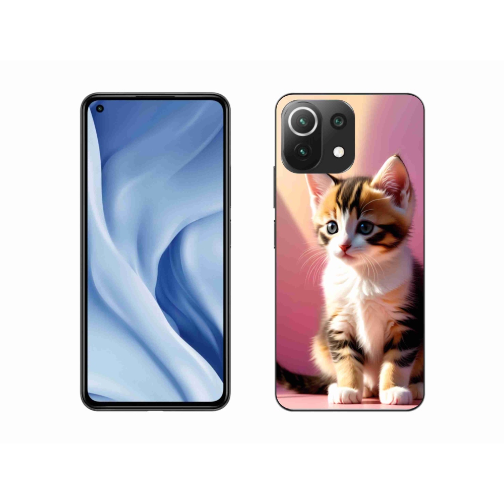Gélový kryt mmCase na Xiaomi MI 11 Lite/5G - zvedavé mačiatko 2