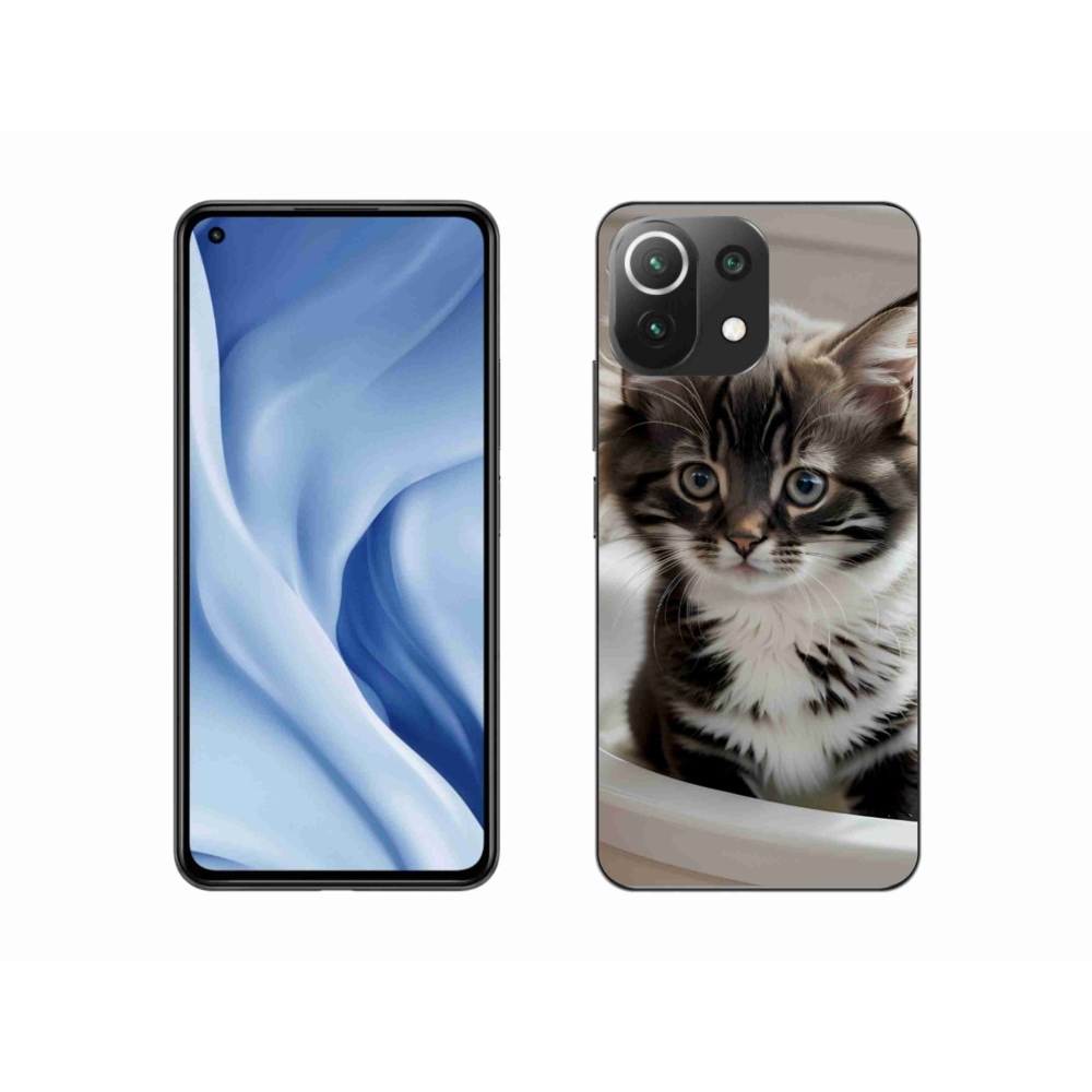 Gélový kryt mmCase na Xiaomi MI 11 Lite/5G - zvedavé mačiatko