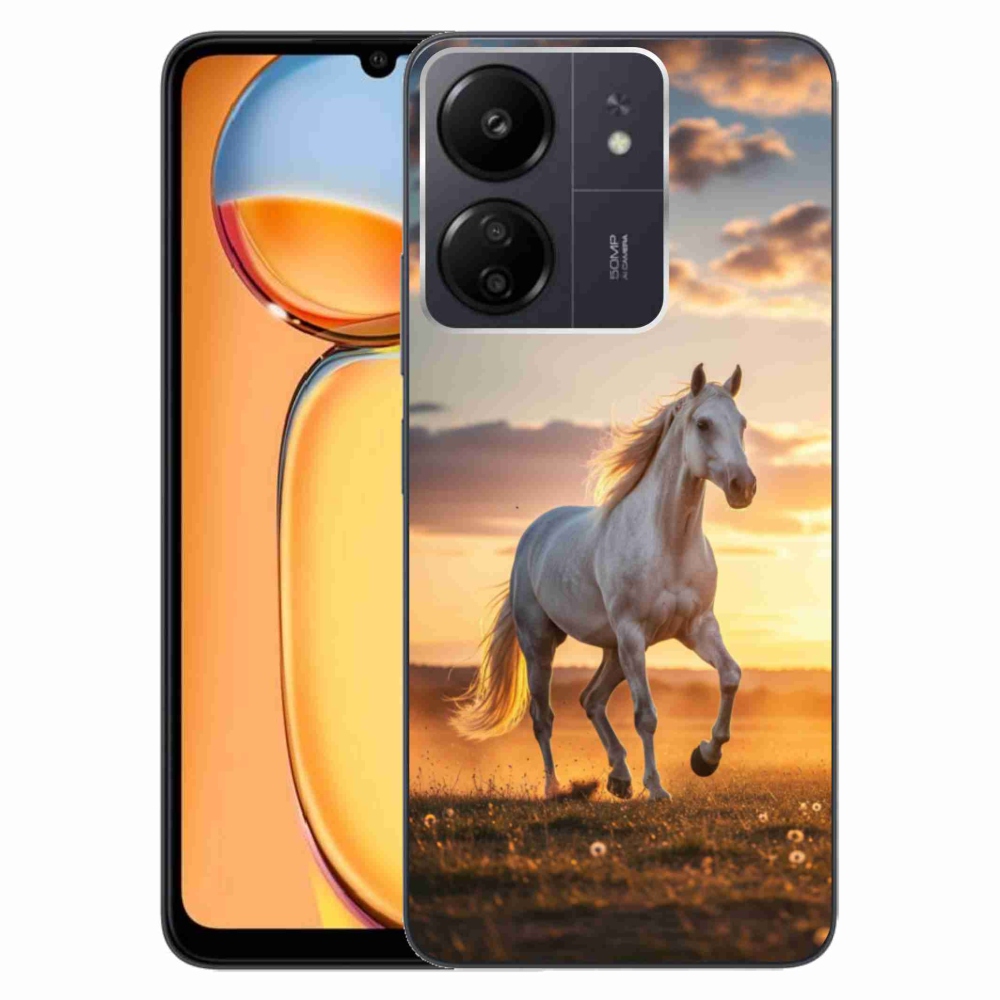 Gélový kryt mmCase na Xiaomi Poco C65/Redmi 13C - bežiaci biely kôň 2