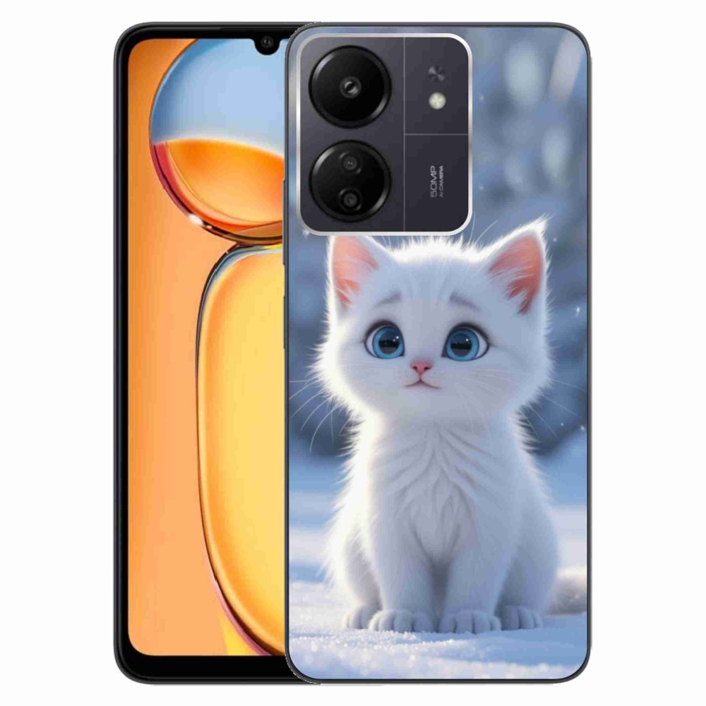 Gélový kryt mmCase na Xiaomi Poco C65/Redmi 13C - biele mačiatko 3