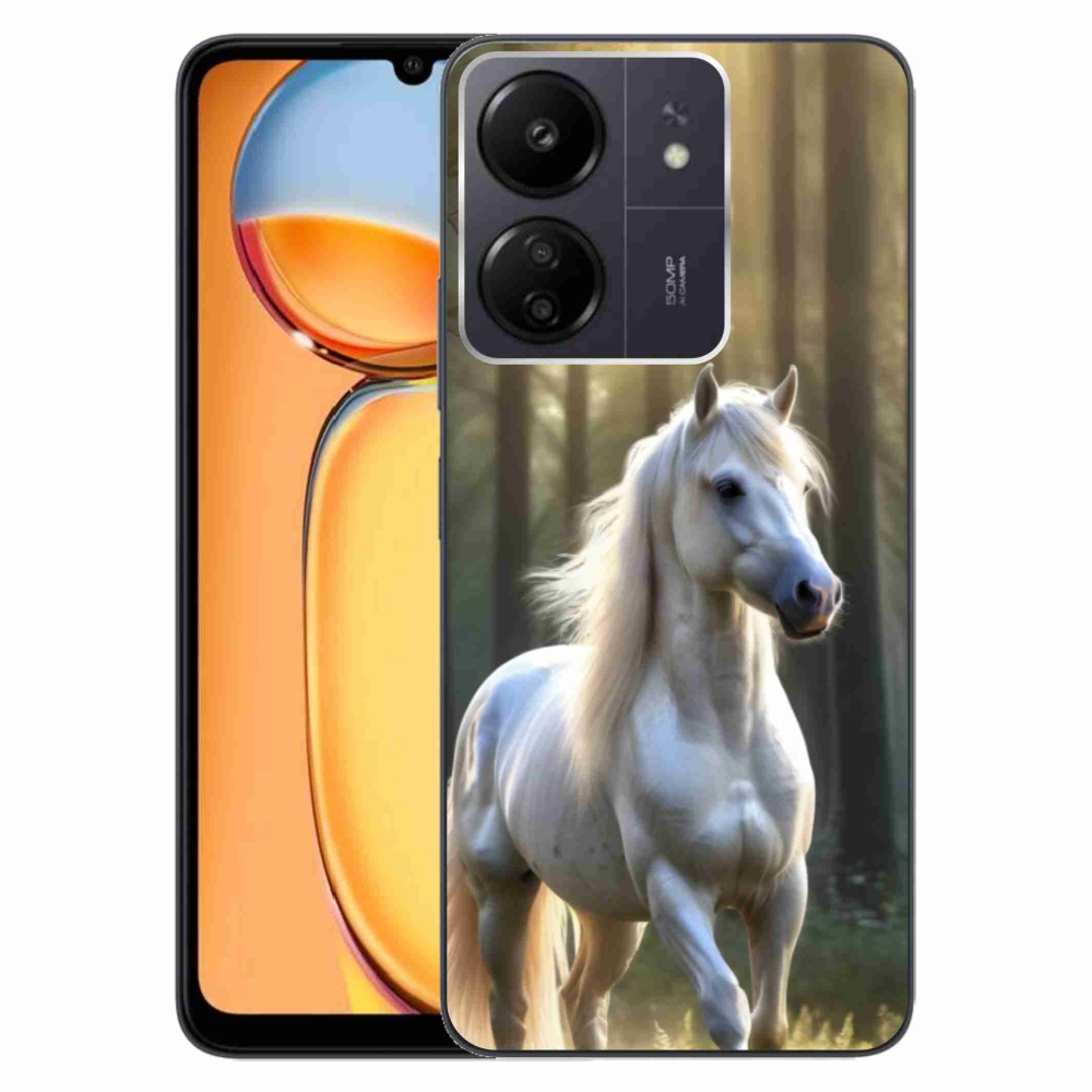 Gélový kryt mmCase na Xiaomi Poco C65/Redmi 13C - biely kôň 3