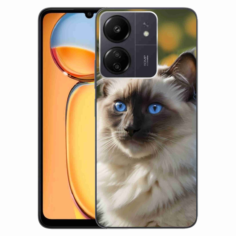 Gélový kryt mmCase na Xiaomi Poco C65/Redmi 13C - biely ragdoll