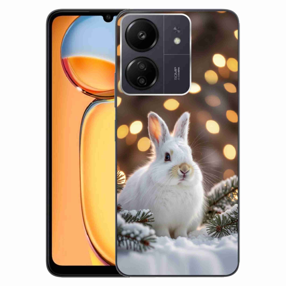 Gélový kryt mmCase na Xiaomi Poco C65/Redmi 13C - biely zajac