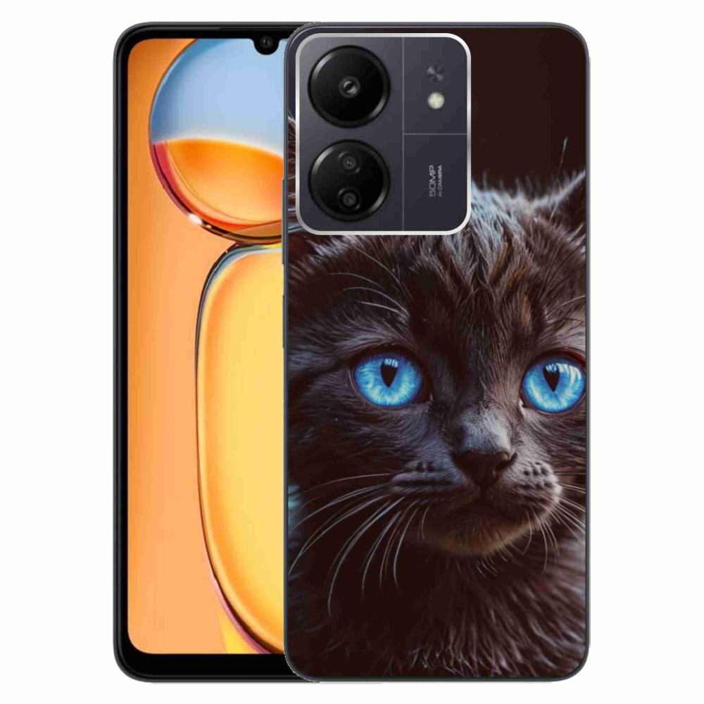 Gélový kryt mmCase na Xiaomi Poco C65/Redmi 13C - čierne mačiatko 2