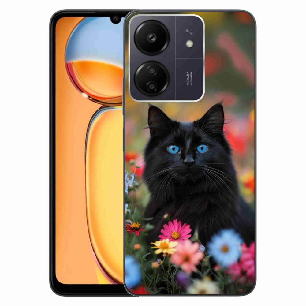 Gélový kryt mmCase na Xiaomi Poco C65/Redmi 13C - čierne mačiatko 4