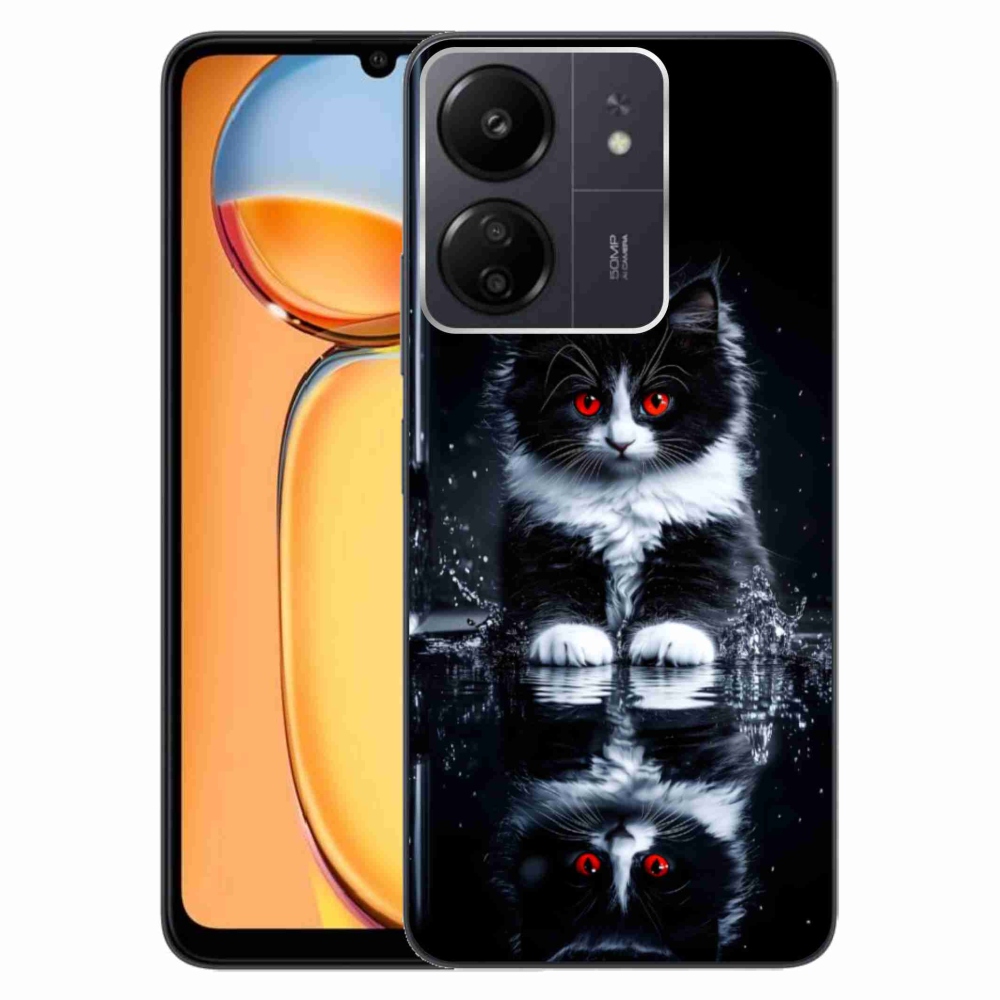 Gélový kryt mmCase na Xiaomi Poco C65/Redmi 13C - čiernobiele mačiatko