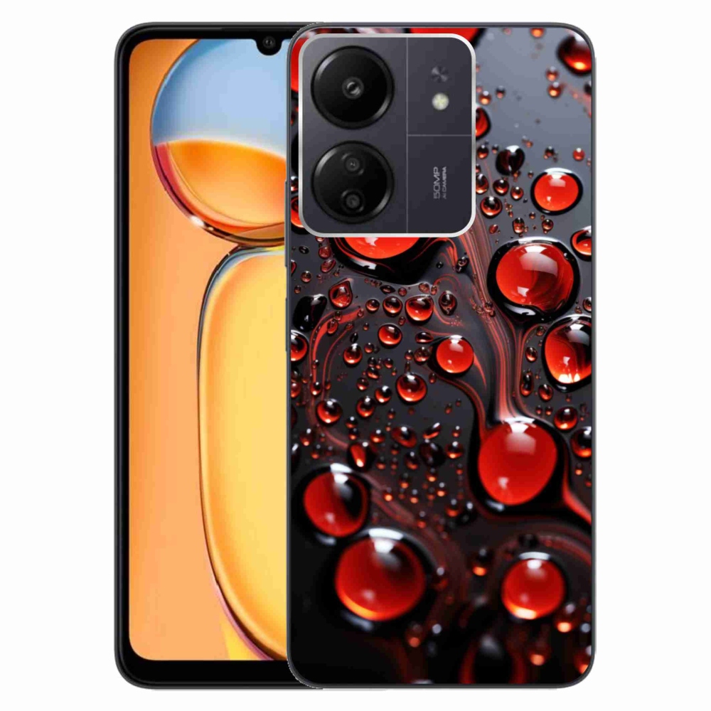 Gélový kryt mmCase na Xiaomi Poco C65/Redmi 13C - červené kvapky 2