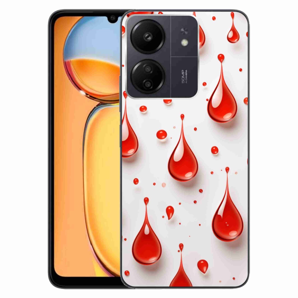 Gélový kryt mmCase na Xiaomi Poco C65/Redmi 13C - červené kvapky