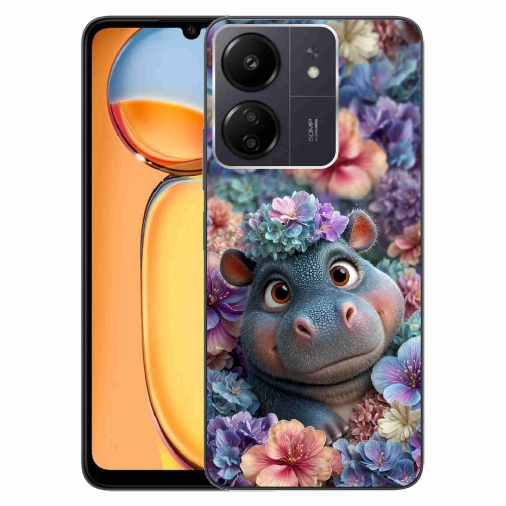 Gélový kryt mmCase na Xiaomi Poco C65/Redmi 13C - hrošík v kvetoch