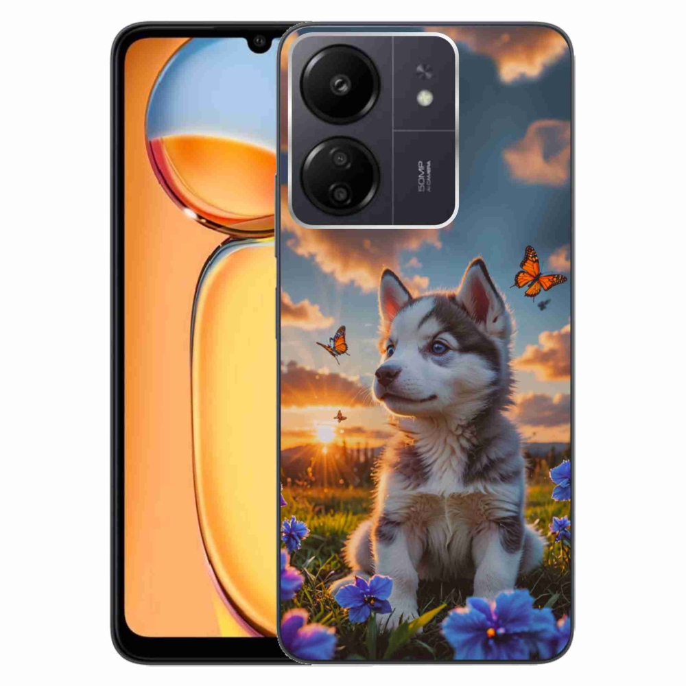 Gélový kryt mmCase na Xiaomi Poco C65/Redmi 13C - husky pri západe slnka