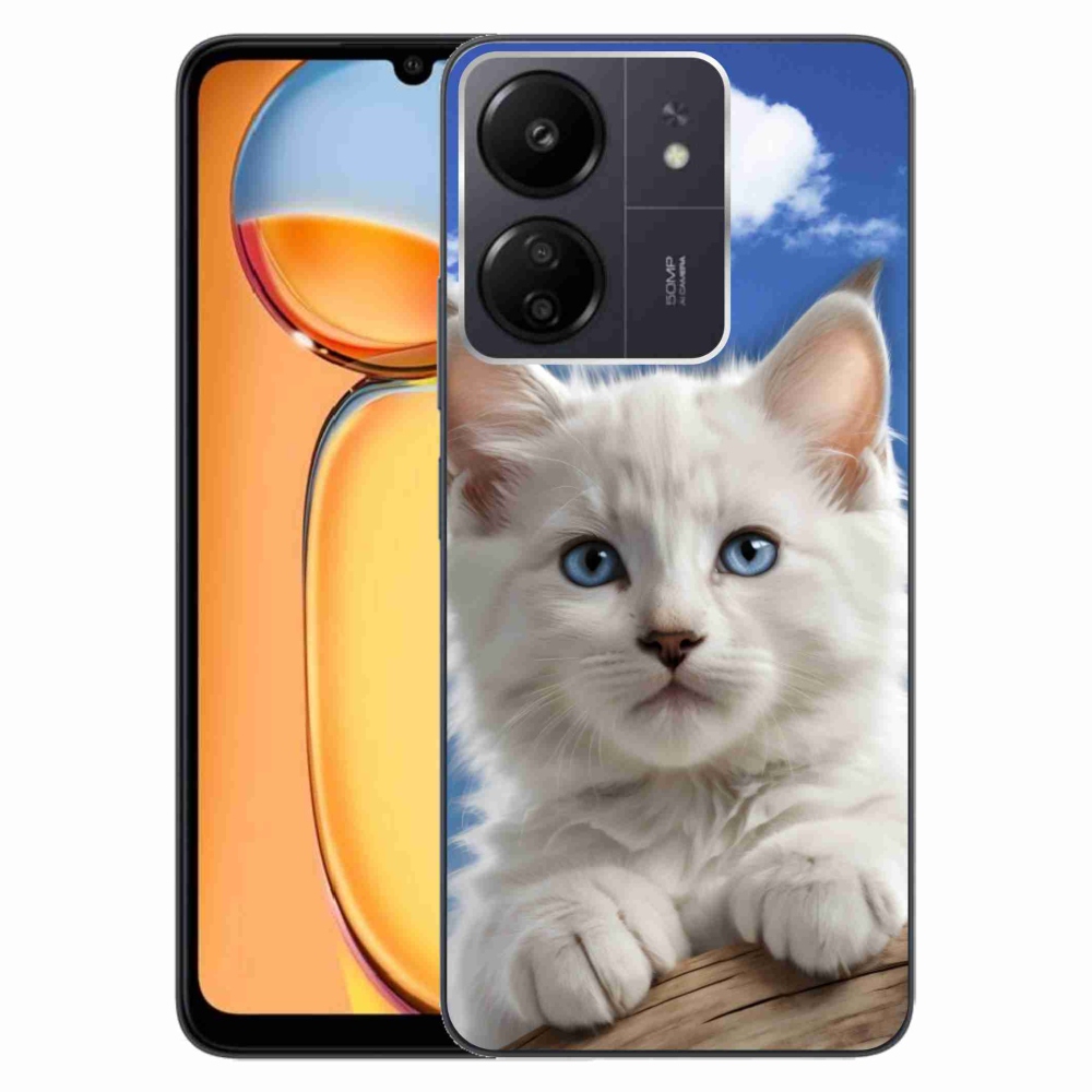 Gélový kryt mmCase na Xiaomi Poco C65/Redmi 13C - mačiatko a oblaky