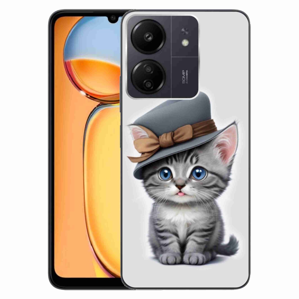 Gélový kryt mmCase na Xiaomi Poco C65/Redmi 13C - mačiatko s klobúkom
