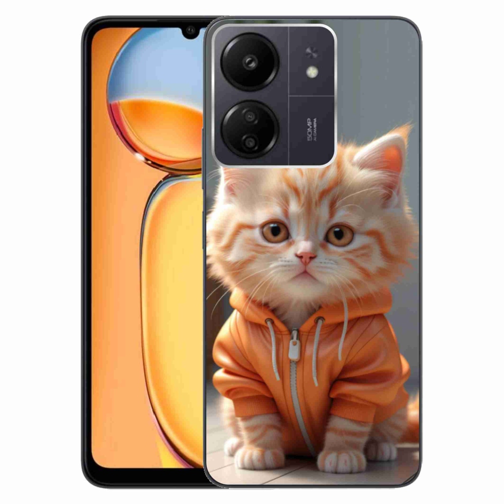 Gélový kryt mmCase na Xiaomi Poco C65/Redmi 13C - mačiatko v mikine