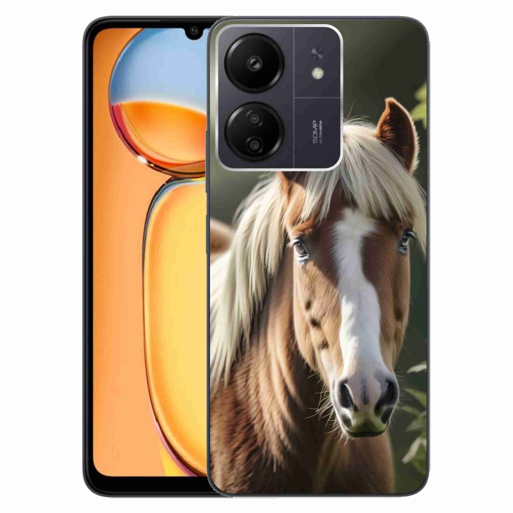 Gélový kryt mmCase na Xiaomi Poco C65/Redmi 13C - kôň so svetlou hrivou
