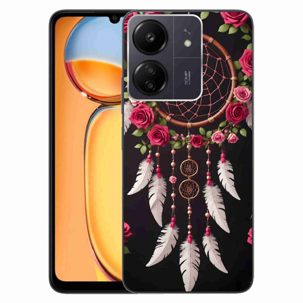 Gélový kryt mmCase na Xiaomi Poco C65/Redmi 13C - lapač snov s ružami