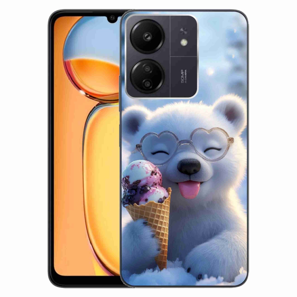 Gélový kryt mmCase na Xiaomi Poco C65/Redmi 13C - medvedík so zmrzlinou