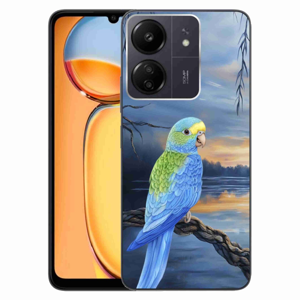 Gélový kryt mmCase na Xiaomi Poco C65/Redmi 13C - modrý papagáj