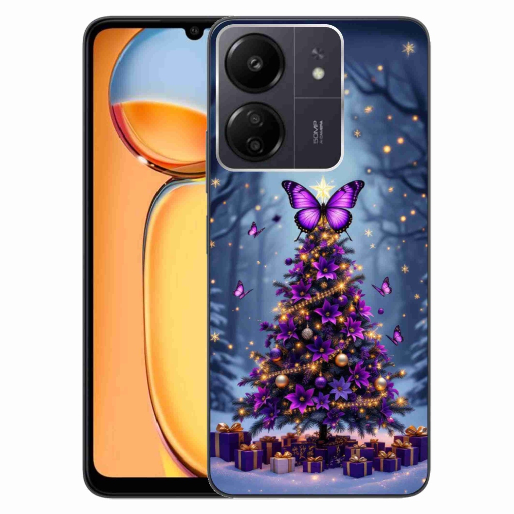 Gélový kryt mmCase na Xiaomi Poco C65/Redmi 13C - motýlí vianočný stromček