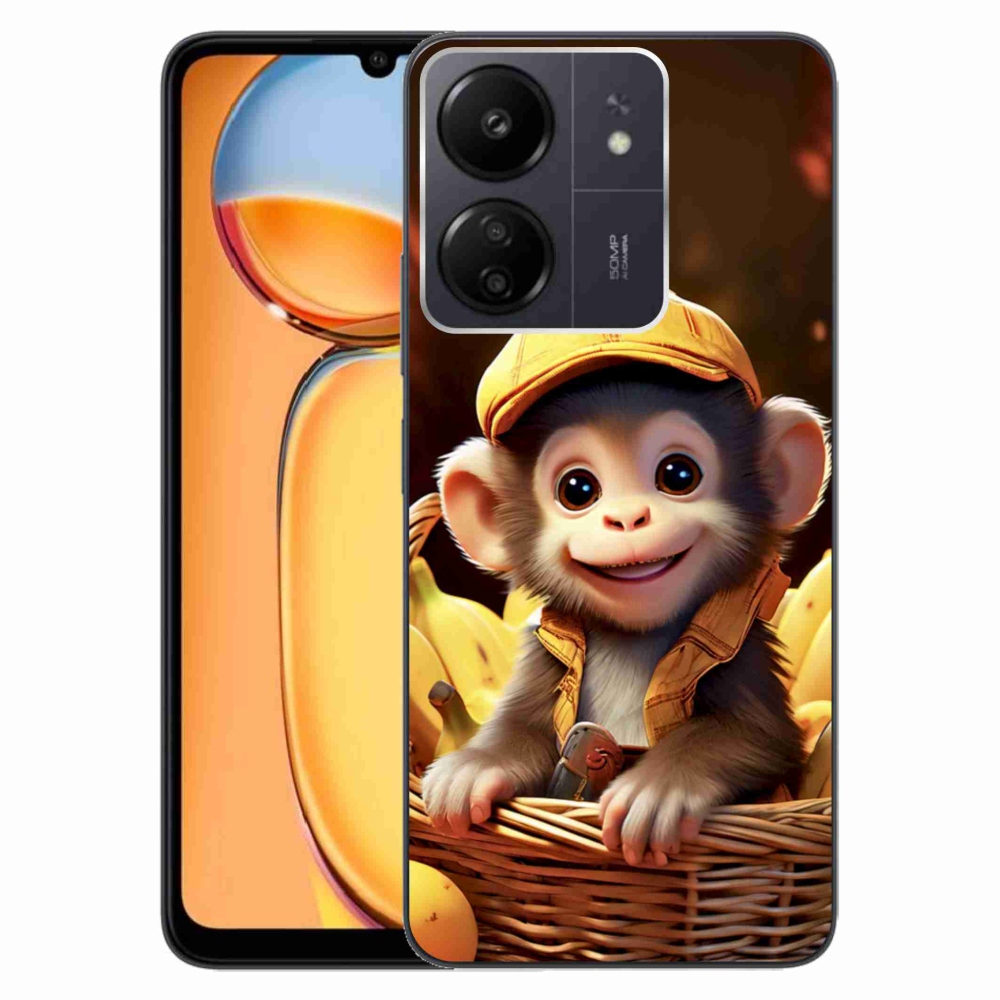 Gélový kryt mmCase na Xiaomi Poco C65/Redmi 13C - opice v košíku