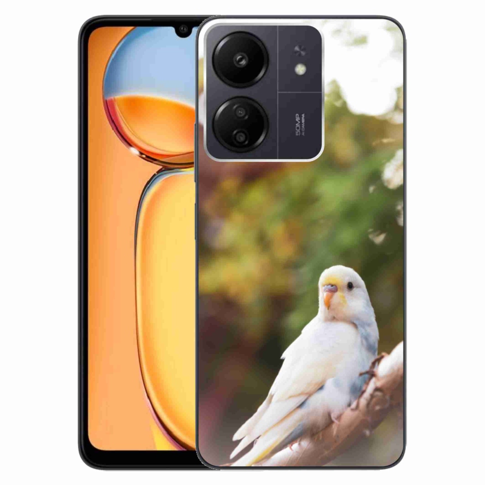 Gélový kryt mmCase na Xiaomi Poco C65/Redmi 13C - papagáj andulka biela