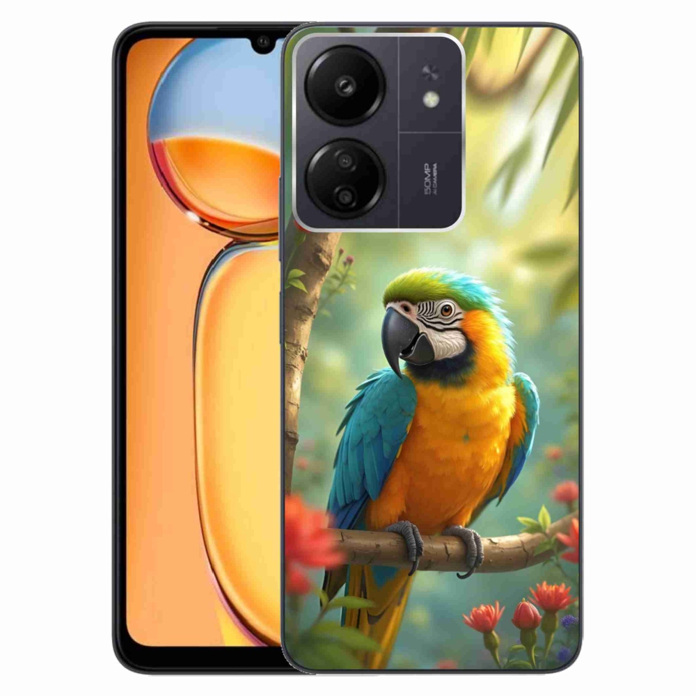 Gélový kryt mmCase na Xiaomi Poco C65/Redmi 13C - papagáj ara modrožltá