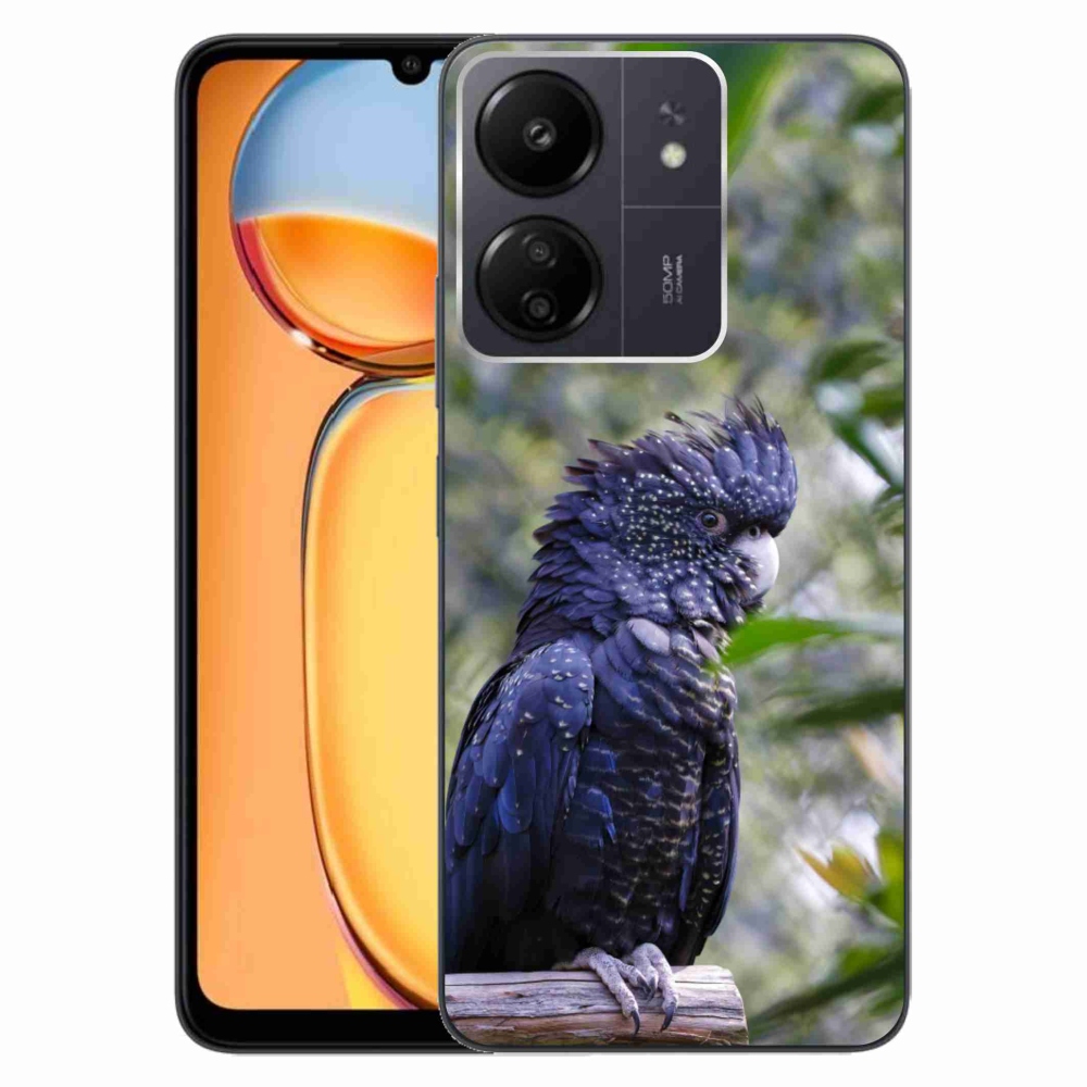 Gélový kryt mmCase na Xiaomi Poco C65/Redmi 13C - papagáj kakadu čierny