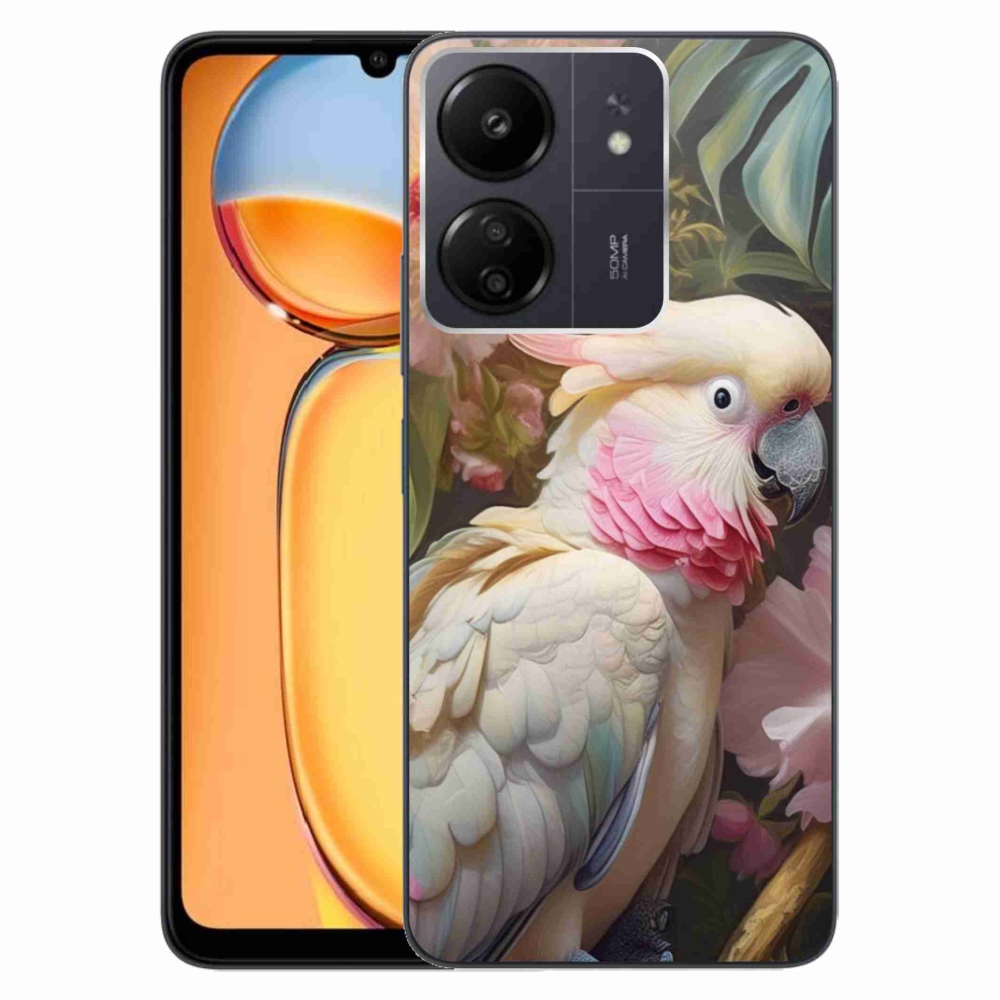 Gélový kryt mmCase na Xiaomi Poco C65/Redmi 13C - papagáj kakadu ružový 2