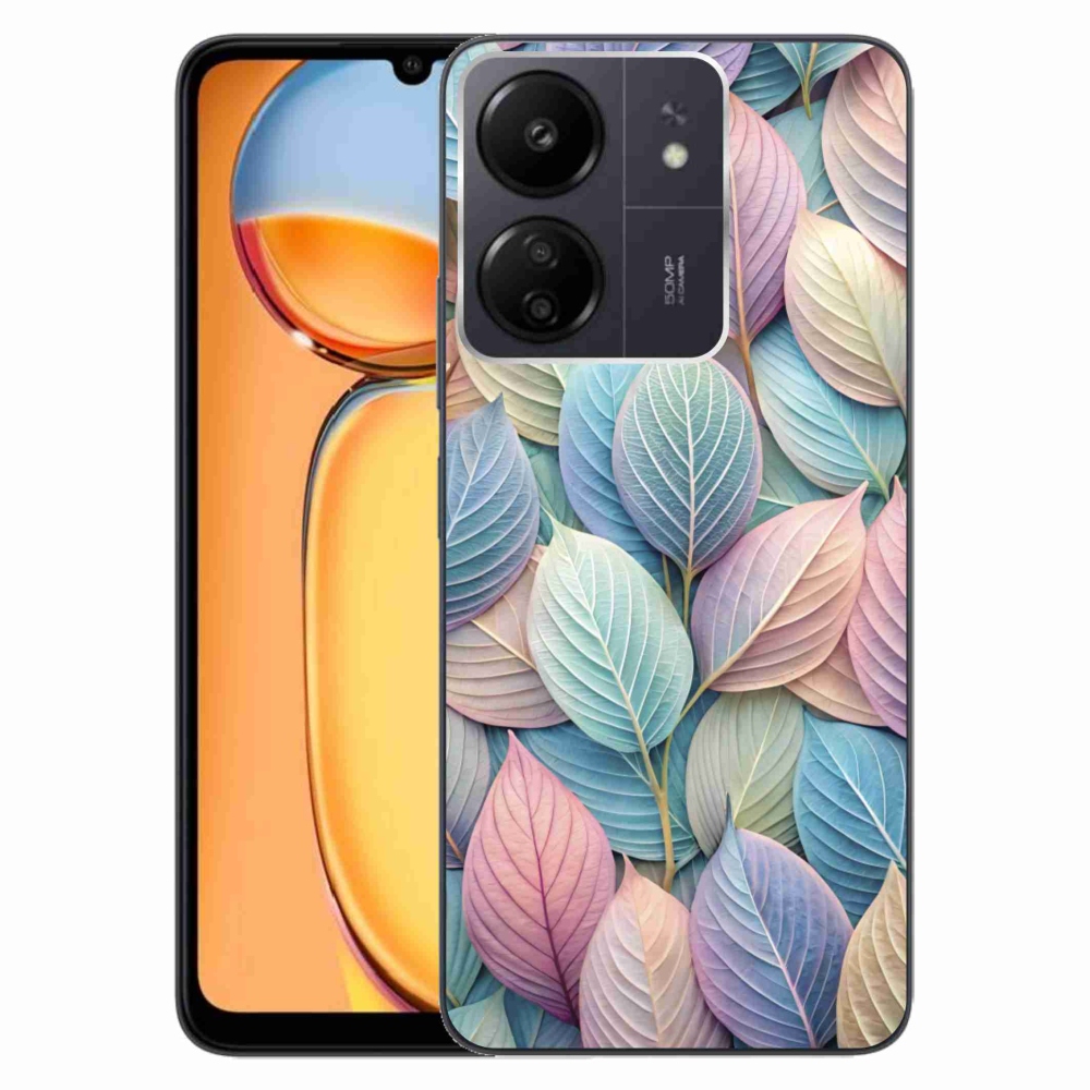 Gélový kryt mmCase na Xiaomi Poco C65/Redmi 13C - pastelové listy