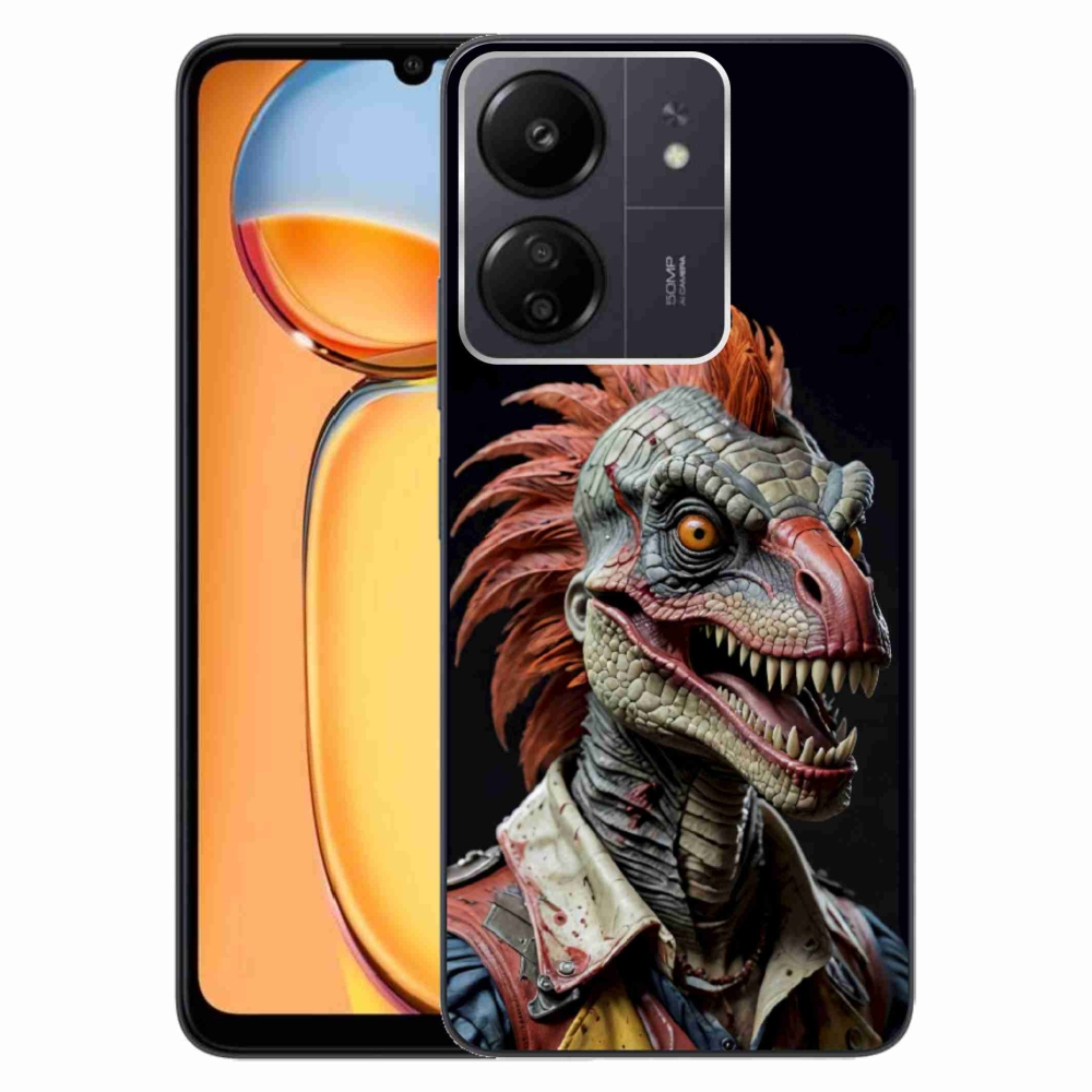 Gélový kryt mmCase na Xiaomi Poco C65/Redmi 13C - punk dinosaurus