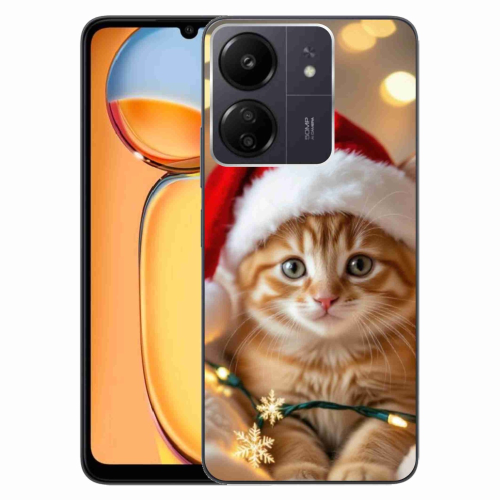 Gélový kryt mmCase na Xiaomi Poco C65/Redmi 13C - vianočné mačiatko
