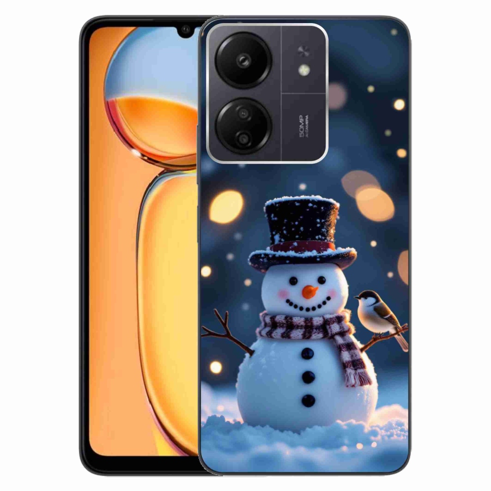 Gélový kryt mmCase na Xiaomi Poco C65/Redmi 13C - vianočný snehuliak