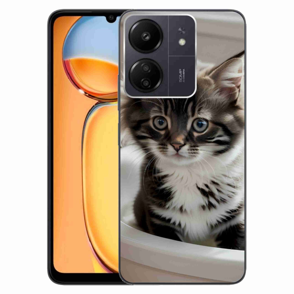 Gélový kryt mmCase na Xiaomi Poco C65/Redmi 13C - zvedavé mačiatko