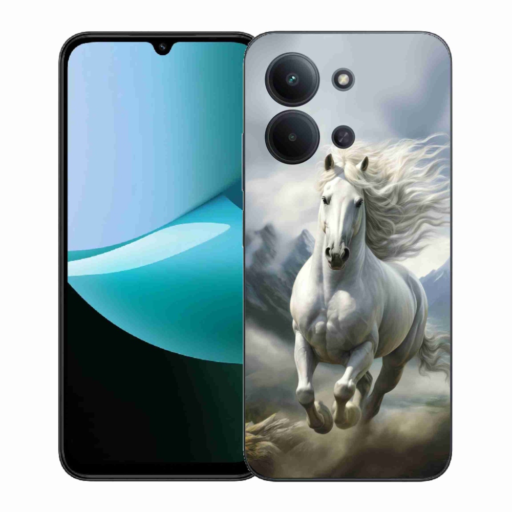 Gélový kryt mmCase na Xiaomi Poco C85 (171mm)/Redmi 15C (171mm) - bežiaci biely kôň 3