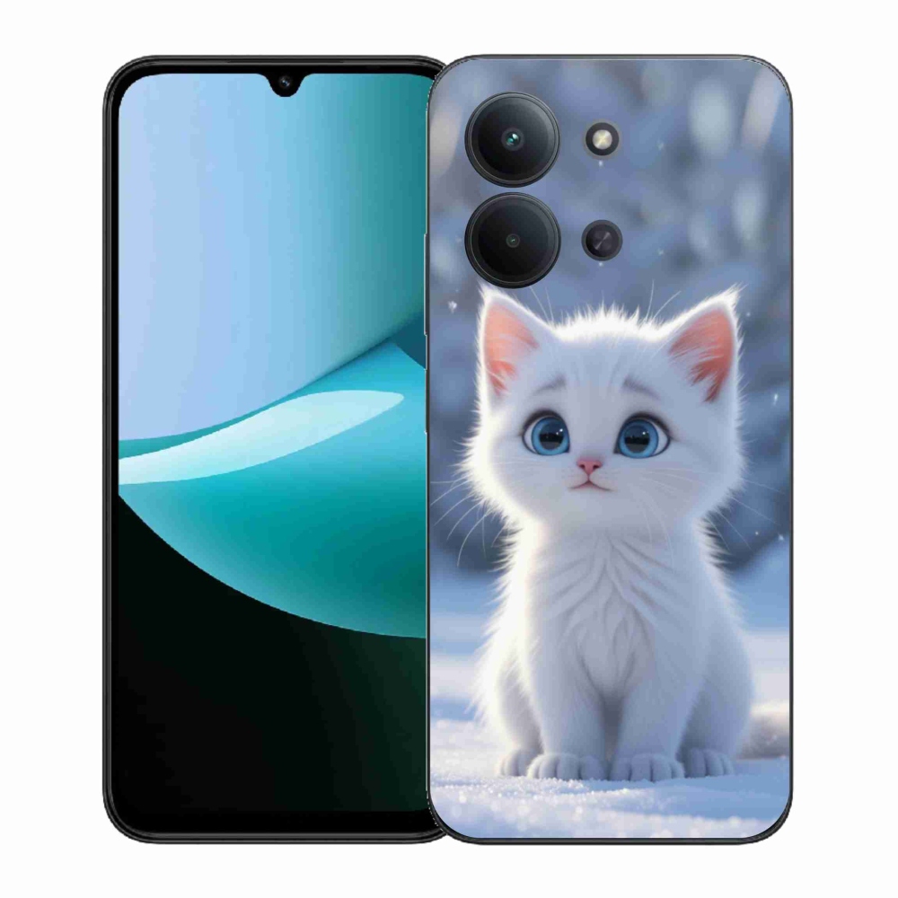 Gélový kryt mmCase na Xiaomi Poco C85 (171mm)/Redmi 15C (171mm) - biele mačiatko 3