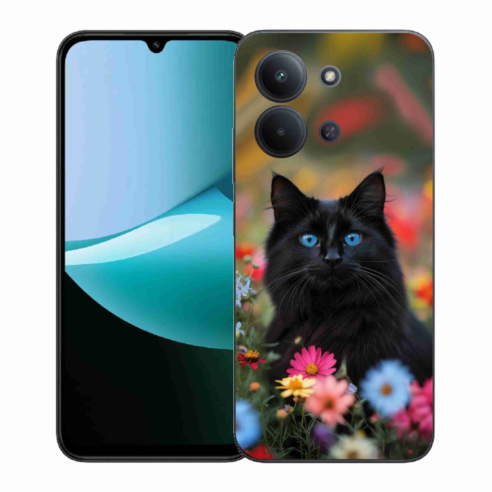 Gélový kryt mmCase na Xiaomi Poco C85 (171mm)/Redmi 15C (171mm) - čierne mačiatko 4