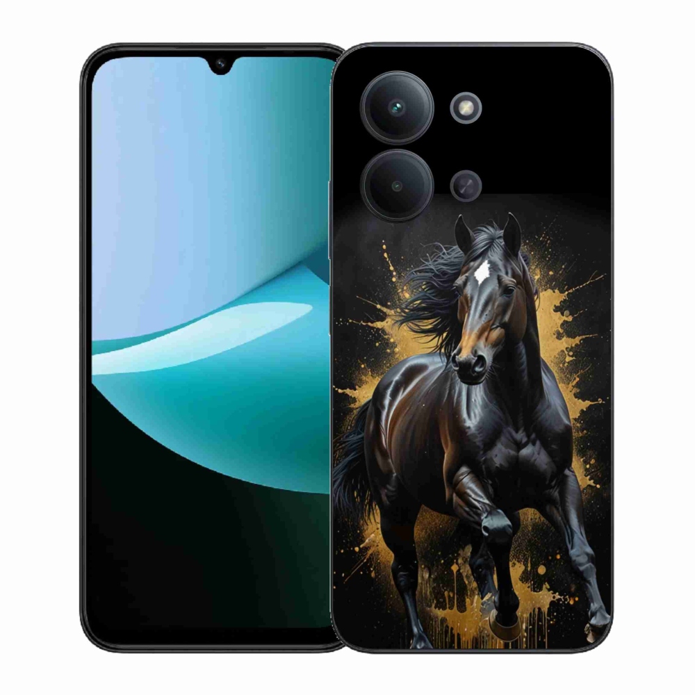 Gélový kryt mmCase na Xiaomi Poco C85 (171mm)/Redmi 15C (171mm) - elegantný čierny žrebec